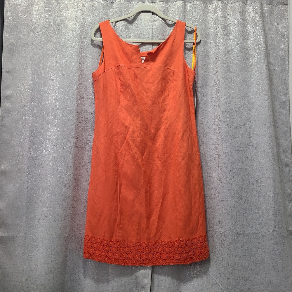Merona Bright Orange Sleeveless Linen Blend Mini‎ Dress NWT